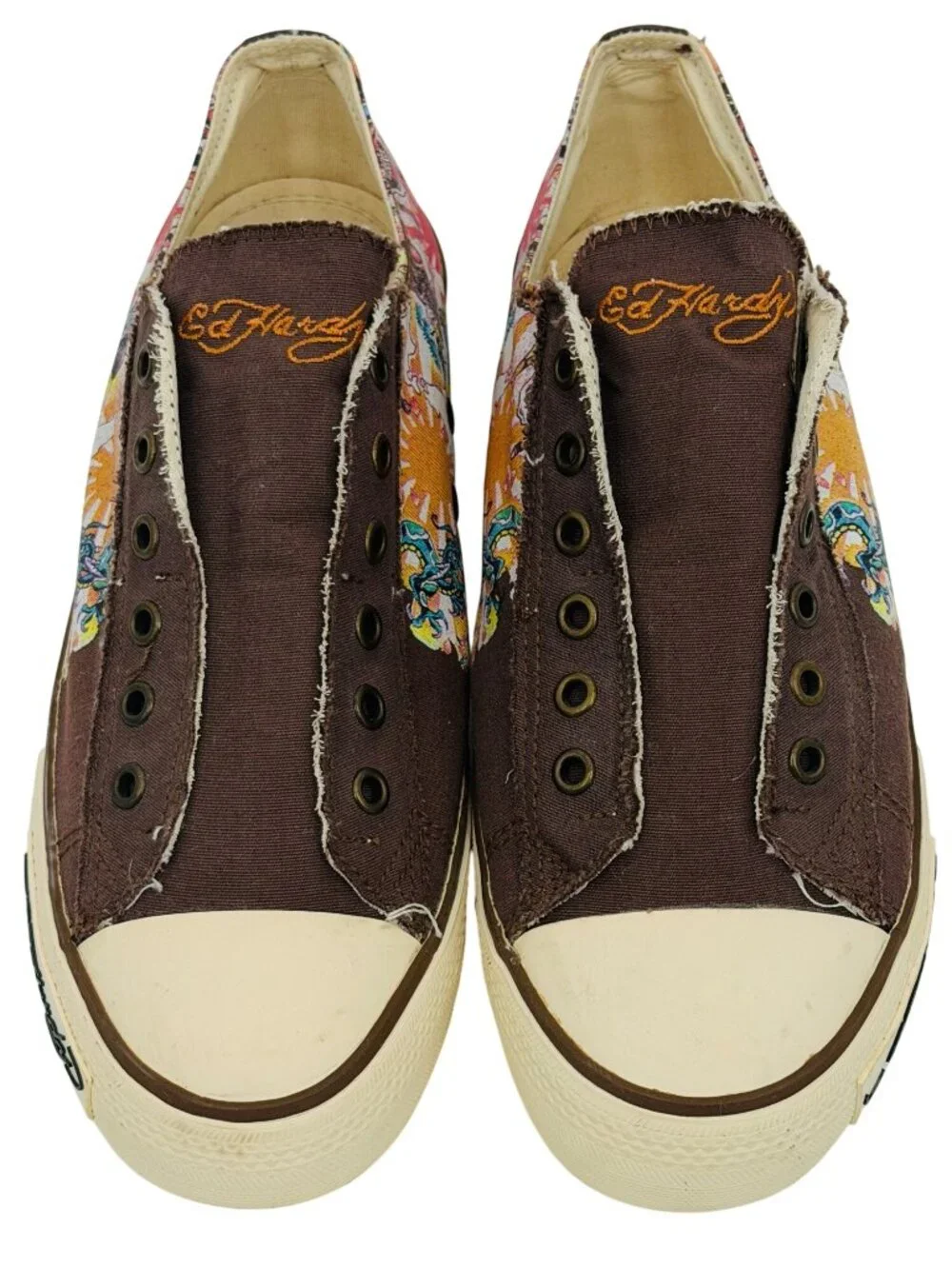Vtg Y2K Ed Hardy Tattoo Canvas Sneakers | Streetwear Grunge Skater McBling Indie - Picture 2 of 16